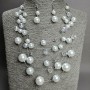 Necklace and Earrings Set "On the Strings of the Soul", Imitation Pearls on Wire, Length 50 cm