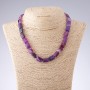 Agate Necklace, Purple Tones, Rectangle, 10x14mm, Length 44cm