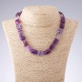 Agate Necklace, Purple Tones, Rectangle, 12x17mm, Length 44cm