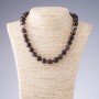 Brown Agate Beaded Necklace, Smooth Round Beads, 12mm Diameter, 45cm Length