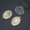 Locket Pendant Finding with Clasp, Bronze Metal Color, 3 x 2.4cm