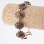 Clearance Tiger's Eye Bracelet with bezel "drop cross" oval stone 22×18mm 7 pcs, length 20-22cm
