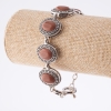 Clearance. Aventurine Bracelet "Golden Sand" Setting "Cross-Stitch" Oval Stone 22x18mm, 7 pcs, Length 20-22cm