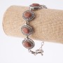 Clearance. Aventurine Bracelet "Golden Sand" Setting "Cross-Stitch" Oval Stone 22x18mm, 7 pcs, Length 20-22cm