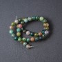 Beads on Fishing Line Natural Stone Moss Agate Multicolor Smooth Round, diameter 8.5mm+/-, length 39cm