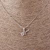Pendant "Guitar with Note" on Figaro Chain, 52cm Length, 2x1.2cm Diameter, Silver Metal