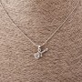 Pendant "Guitar with Note" on Figaro Chain, 52cm Length, 2x1.2cm Diameter, Silver Metal