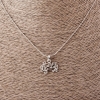 Pendant "Music Staff" on Figaro Chain, 52cm Length, 2x1.5cm Diameter, Silver Metal