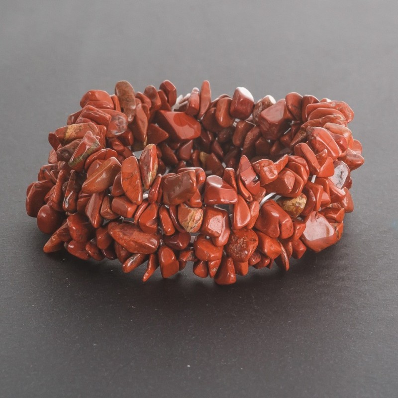Red Jasper "Stone Chip" Bracelet on Elastic Band