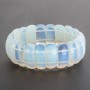 Moonstone Bracelet on Elastic Band, rectangular link 2.5x1cm