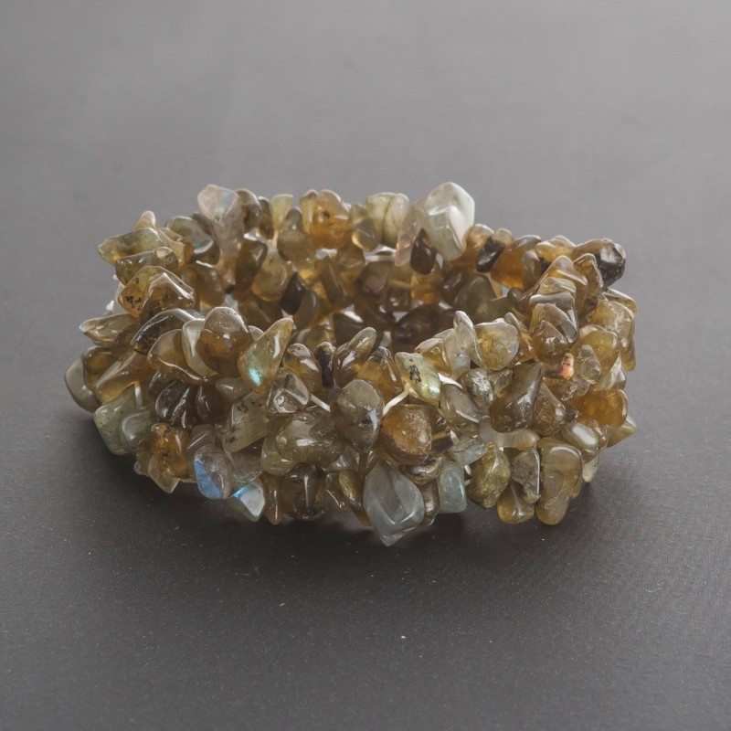 Labradorite Bracelet "Stone Chips" on Elastic Band