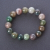 Multicolor Jasper Bracelet on Elastic Band, Smooth Bead, Diameter 12mm