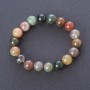Multicolor Jasper Bracelet, Smooth Bead, 10mm Diameter, on Elastic