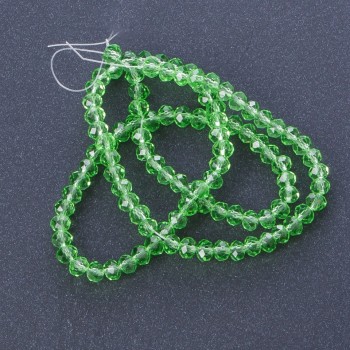 Czech Crystal Beads, Clear Light Green, Length 40cm, Diameter 6mm