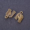 Findings Pendant "Hands" bronze metal color 18x13mm pack 20g +/-17pcs