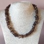 Natural Stone Smoky Quartz Necklace, Tumbled 'Butterfly' Cut, 45cm Length, 10mm Diameter (+-)