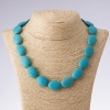 Necklace Natural Stone Turquoise (Pressed) Green Oval, Length 50cm, Diameter 18*25mm (+-)
