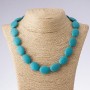 Necklace Natural Stone Turquoise (Pressed) Green Oval, Length 50cm, Diameter 18*25mm (+-)