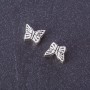 Jewelry Finding Spacer Bead Butterfly, Silver Metal Color, d 7x9mm, Pack 20g +/-33pcs