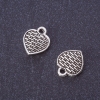 Findings Flat Heart Pendant silver metal color d 13x11mm pack 20g +/-23pcs