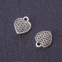 Findings Flat Heart Pendant silver metal color d 13x11mm pack 20g +/-23pcs