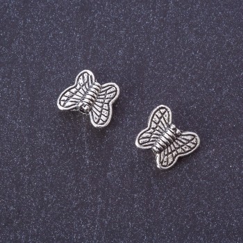 Butterfly Bead Insert Finding, Silver Metal Color, d 10x9mm, 20g Pack +/-40pcs