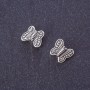 Butterfly Bead Insert Finding, Silver Metal Color, d 10x9mm, 20g Pack +/-40pcs