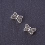 Jewelry Finding Spacer Bead Butterfly, Silver Metal Color, d 10x7mm, Pack 20g +/-29pcs