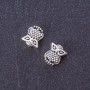 Jewelry Finding Spacer Bead Owl, Silver Metal Color, d 10x9mm, Pack 20g +/-30pcs