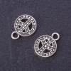 Findings Peace Sign Coin Pendant silver metal color d 17x13mm pack 20g +/-16pcs