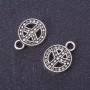 Findings Peace Sign Coin Pendant silver metal color d 17x13mm pack 20g +/-16pcs