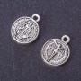 Findings Coin Icon / Crucifix Pendant, Metal Color "Silver", d 17x13mm, Pack 20g +/-13pcs