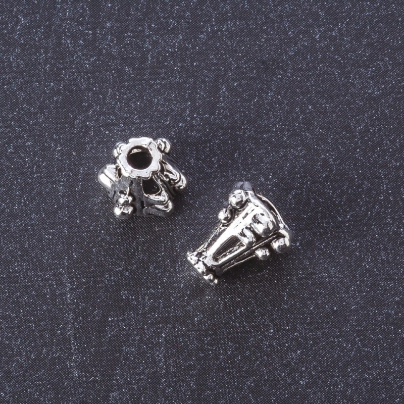 Findings End Cap, metal color "silver" L 10mm, pack 20g +/- 24pcs