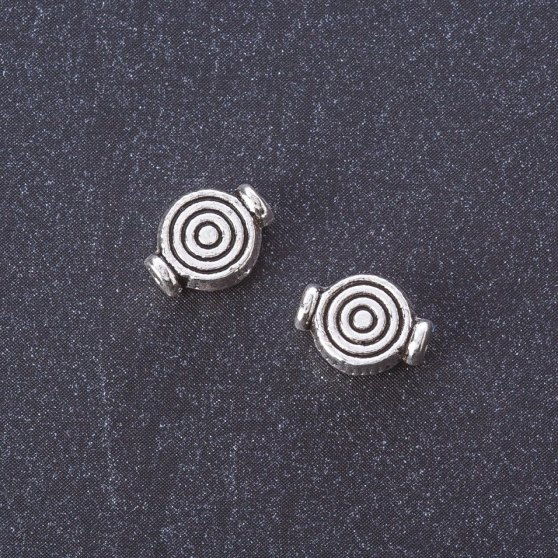 Jewelry Finding Spacer Bead, Silver Metal Color, 8x10mm, Pack 20g +/-26pcs
