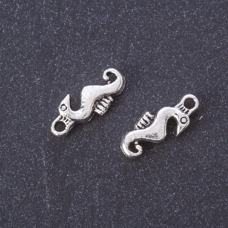 Findings Seahorse Pendant silver metal color, length 16mm pack 20g +/-24pcs