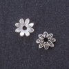 Findings End Cap "Flower", metal color "silver" 9mm, pack 20g +/- 100pcs