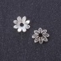 Findings End Cap "Flower", metal color "silver" 9mm, pack 20g +/- 100pcs
