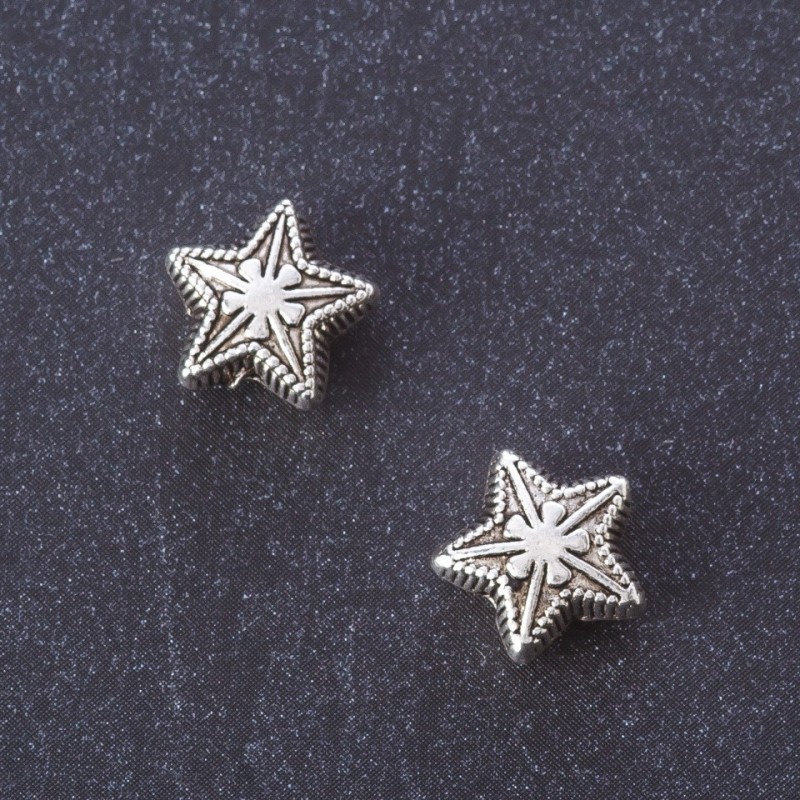 Finding Bead Spacer Star Metal Color "Silver" 1x1mm Pack 20g +/-16pcs