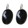 Clearance Earrings Agate Faceted Smooth Setting Oval Stone B 2, 3*3, 2 cm, length 4 cm