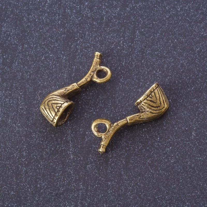 Tube Pendant Charm, Bronze Metal Color, 2x0.6cm, Pack of 12pcs