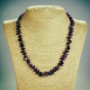 Natural Amethyst Stone Necklace "Pine Nut", length 48cm, diameter 5x10mm(+-)