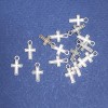 Finding Charm Cross Silver-Tone Metal 14x8mm, 20g Pack +/- 45 pcs