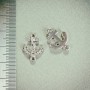 Findings Anchor Charm Connector with Rhinestones, Metal Color "Silver", 1.8x1.3 mm, Pack of 4
