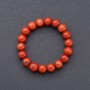 Elastic Bracelet, Natural Red Jasper Smooth Round Beads, 10mm Diameter