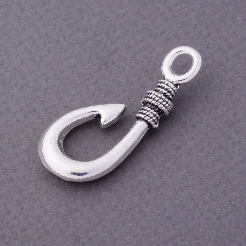 Silver-Tone Hook Finding, 4.5x1.5cm