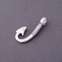 Silver-Tone Hook Finding, 3x1.3cm, Pack of 12pcs