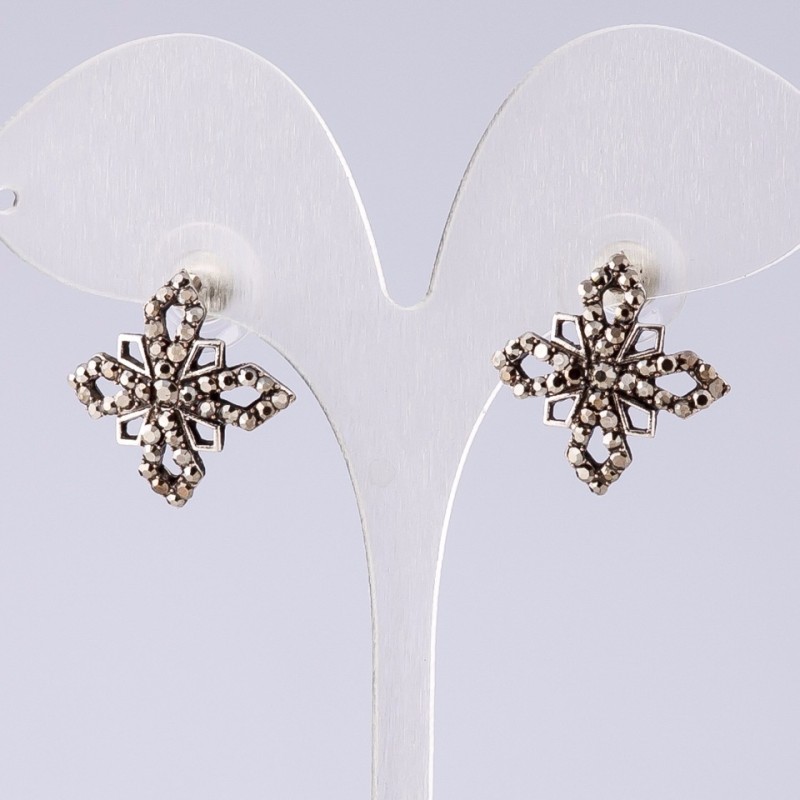 Earrings in “Drop Silver” Style, Diameter 2cm