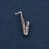 "Saxophone" Brooch, 3x1cm, dark silver-tone metal