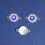 Findings Rhinestone Eyelet Connector Charm, 1.1x1.8 cm, Silver-Tone, Pack of 3