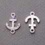 Findings Rhinestone Anchor Eye Connector Charm, Silver-Tone, 2x1.5 cm, Pack of 4